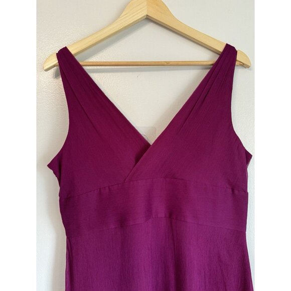 J. Crew Silk Crepe Magenta A-Line Empire Waist Dress Size 16 Y2K Fairy Babydoll - Picture 7 of 11